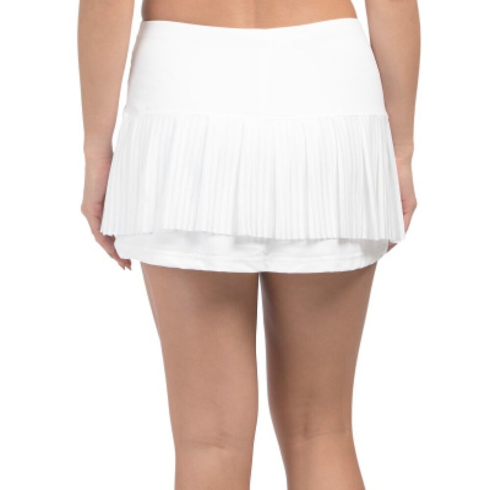 SOFIBELLA Skirt tennis golf white pleated 13" skort golf  sz LARGE   NEW